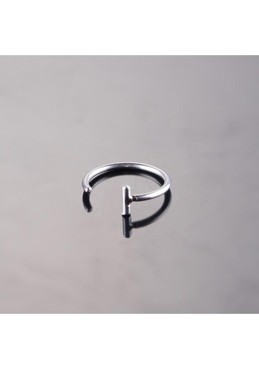 Gümüş 1 Adet Unisex Moda Punk Tarzı Sahte Dudak Piercing Halkası Burun Halkası Vücut Piercing Takı Hediyeler 0.8 8 Gümüş