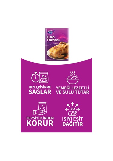 Fırın Torbası 8 Adet 24 X 38 Cm Üçlü Set