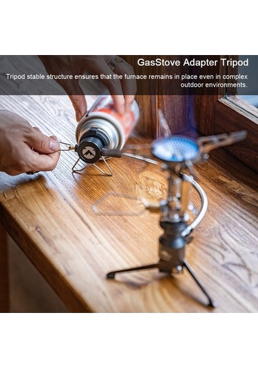 Ebitda Katlanabilir Alüminyum Gaz Ocak Adaptörü, Üçayak Braket, Uzatma Hortumu, Kamp Pişirme Aksesuarı, Siyah Siyah