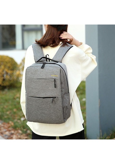 Wezone Erkek İş Çanta Seti - Moda & Konforlu, Büyük Kapasiteli Sırt Çantası + 2 Ek Aksesuar, Gri Renk, 45x15x28 Cm, Logo Özel Yapımı Gri