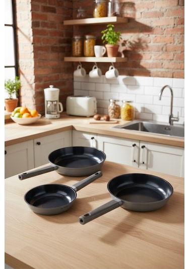 Bernardo Chef Döküm 3 Parça Tava Seti Gri Gri