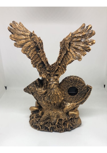 Lebron Kartal Figürlü Masa Saati Bronz