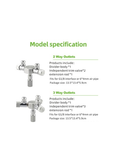 Xiyyadms Çoklu Akvaryumlar İçin Hassas Co2 Ayarlı Mikro Valf W02-02 - İki Yollu Co2 Dağıtıcı