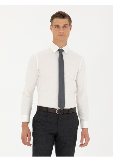 Cacharel Beyaz Slim Fit Uzun Kollu Klasik Gömlek 15841036