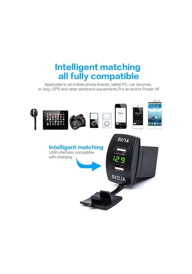 2 Portlu Araç Şarj Cihazı Hızlı Şarj 3.1 Çift Usb Adaptörü Hızlı Şarj Kırmızı