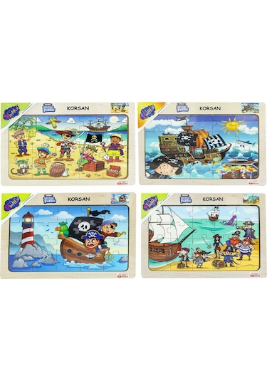 53-54-55-56 Ahşap Eğit.Puzzle Korsan