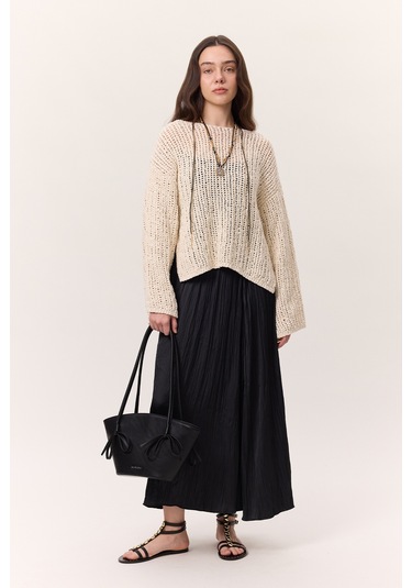 Crush Saten Etek Kömür Kömür Siyah