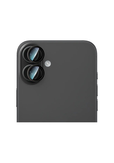İphone 16 Plus Uyumlu Caseworld Alloy Serisi Oleofobik Anti Reflective Kamera Lens Koruyucu Siyah