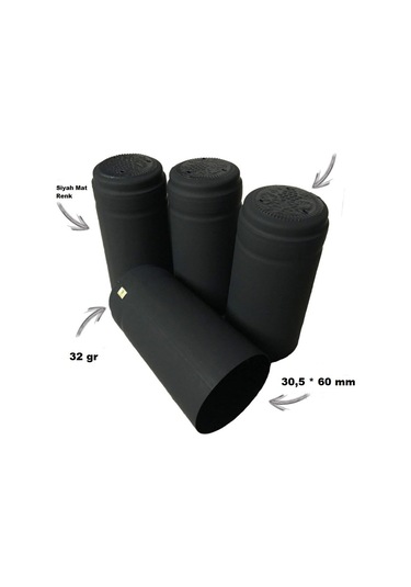 100 Adet Kapşon Siyah 30.5-60 Mm Şarap Şişesi Kapatma