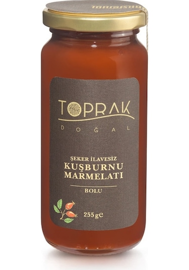 Toprak Doğal Bolu Şekersiz Kuşburnu Marmelatı 255 G