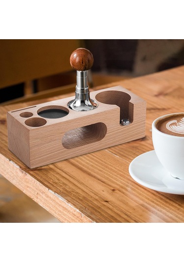 Suntek Ev Bar Barista Espresso Araçları Için Kaymaz Kahve Tamping Espresso İstasyonu 58mm Kayın