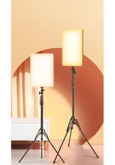 19 Inç Led Video Işık Kiti Studio Pograph Light Kamera Lambası Dimmabable Tripodlu Panel Işık