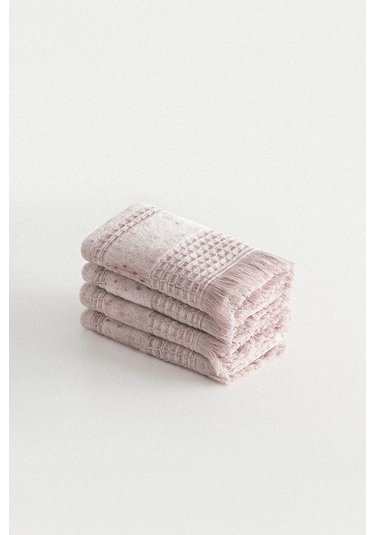 Ecocotton Maia Pudra %100 Organik Pamuk 4'lü El Havlu Seti Pudra