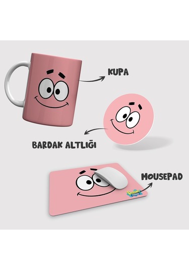 Paavo Mousepad Bardak Altlığı Kupa Seti