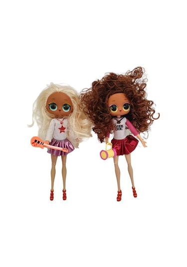 Lol 2'li Liya Bebek Saçlı Bebek 8287,aksesuarlı Oyuncak Model Figür