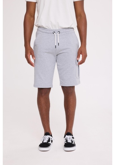 The Crow Cash Cargo Sweatshort Gri Melanj Polyester Pamuk Şort Gri Melanj