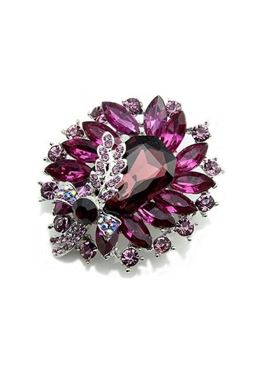 Mor Kadın Ziyafet Parti Broş Mavi Şeffaf Kelebek Pin Broş Mor