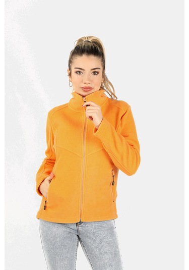 Kadın Balıkçı Fermuarlı Sweatshirt Sarı