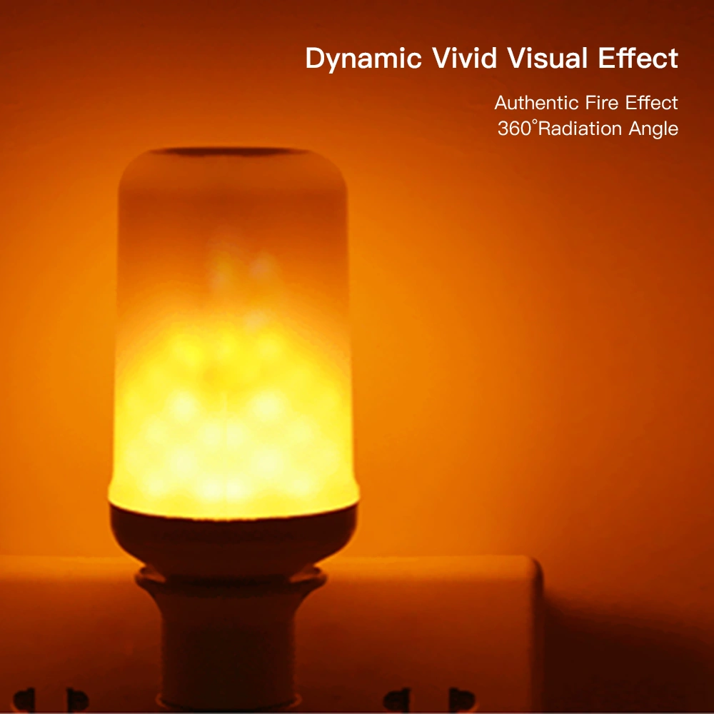 Youmex Led Alev Ampülü, 2 Işık Modu Alev Ve Sürekli Aydınlatma , E26, 99 Smd2835 Led, 1500k Sarı Işık, 4w, Dekoratif Işık Kaynağı