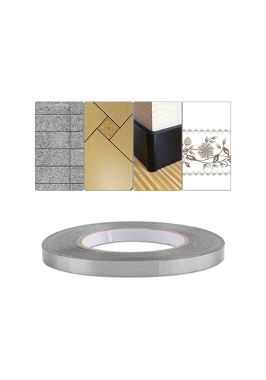 Vkemall Oto-yağlı Pet Mermer Döşeme Dekoratif Çizgi Gümüş, 1cm X 50m - Ev Dekorasyonu, Kolay Uygulama Ve Kaldırma Diğer