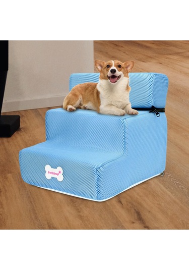 Homyl Kedi Rampa Merdiveni Evcil Hayvan Tırmanma Mavi-35cmx30cmx30cm