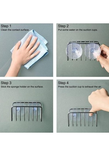 Sünger Tutucu Yumruksuz Mutfak Lavabo Kompakt Güvenli Vantuz Organizatör Düzenli Sayaçlar Mutfak Lavabo Aksesuarları