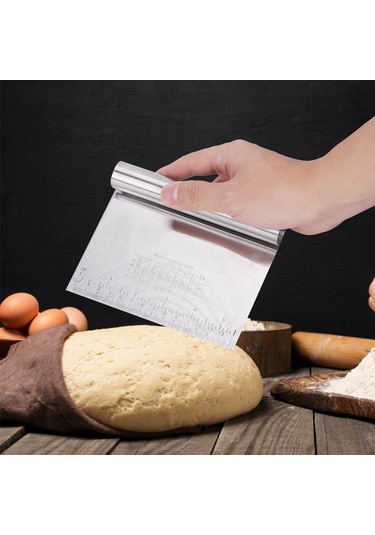 Shineyee 2 Adet Paslanmaz Çelik Hamur Kesici: Ölçüm Ölçüsü İle Pasta, Kek, Un Topakları İçin Multifonksiyonlu Temizleyici Ve Kesici Aracı Diğer
