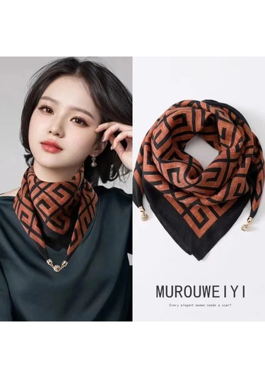 Prosperlink Lüks Manyetik Toka Çizgili İpek Eşarp - Kadın Bahar/sonbahar Moda Boyun Sarar Aksesuarone Sizekadın Işık Mor