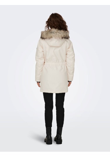 Only Kapüşonlu Ekru Kadın Parka 15304625 001