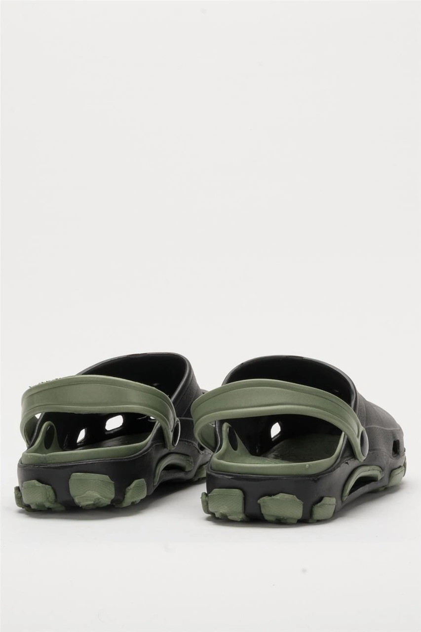 Unisex Çift Tabanlı Ortopedik Hemşire Doktor Aşçı Laboratuvar Deniz Havuz Terliği Sandalet Siyah - Yeşil Siyah - Yeşil