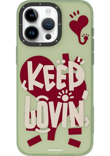 Iphone Uyumlu 15 Pro Max  Kılıf Magsafe Şarj Özellikli Youngkit Happy Hearth Serisi Kapak Kırmızı Kırmızı