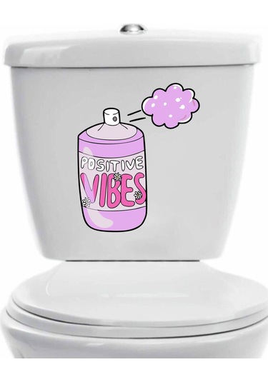 Pozitif Vibes Klozet Kapağı Banyo Wc Sticker 23x28 Cm