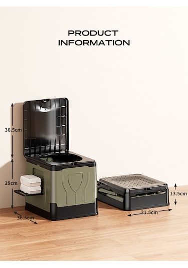 Shufa Katlanır Portatif Tuvalet - Büyütülmüş Boyut