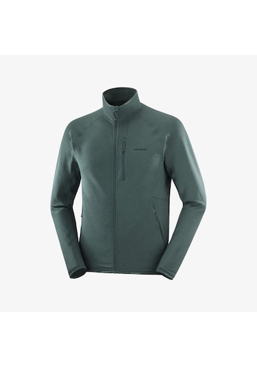 Salomon Essentıal Lıghtwarm Erkek Tam Fermuar Polar Green Gables Lc2706900 Yeşil