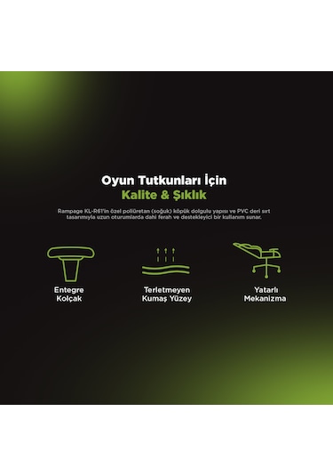 Styles Kl-R61 Yeşil/Siyah Gaming Oyuncu Koltuğu