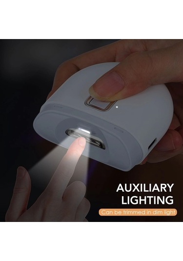 Pazly Otomatik Şarjlı Tırnak Makinesi - 2 Hızlı, Aydınlatmalı, Bebek & Yetişkin İçin Güvenli Beyaz