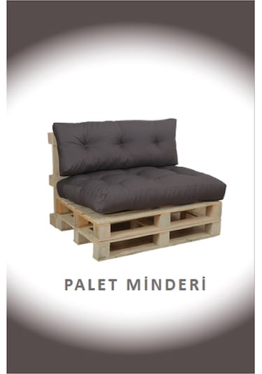 Dış Ve Iç Mekan Yer&palet Minderi Minder Seti Takımı 2 Li Gri