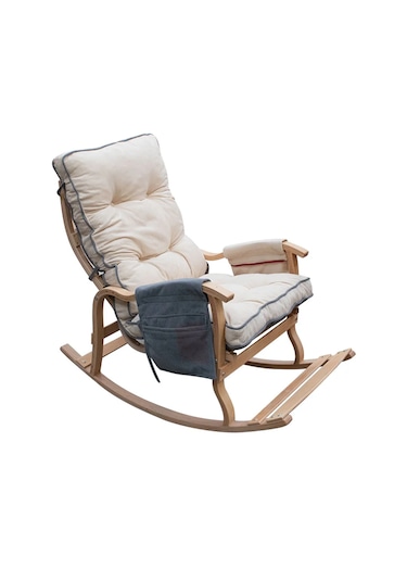 Sultan Lüx Ahşap Sallanan Sandalye - Tekli Dinlenme ve Ergonomik Tv Koltuğu