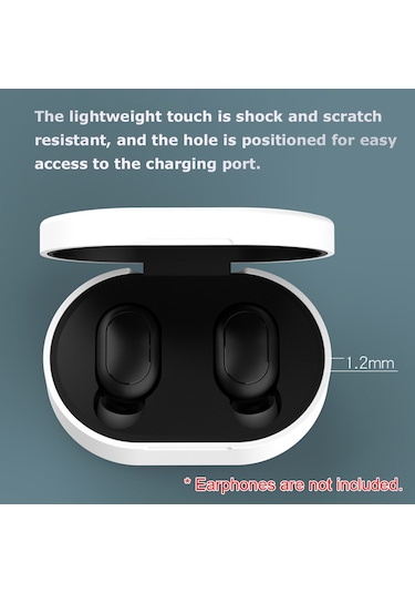 Honmex Xiaomi Redmi Airdots Gençlik Editiyonu İçin Silikon Korumalı Kılıf - Şok Ve Çizik Koruması, 8 Renk Seçeneği, Siyah Siyah