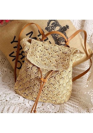 Tongxida Kağıt İplik Hasır Çanta Str-1203 Bej, Yenilikçi Tasarım Bej