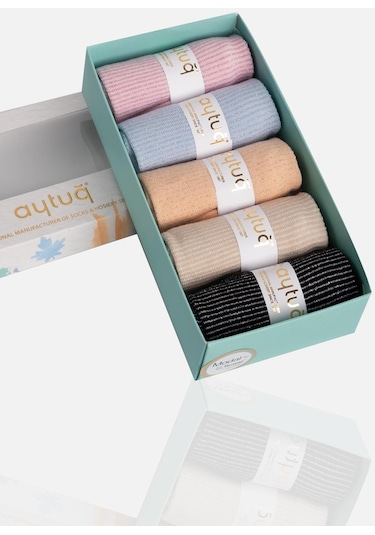 Aytuğ Kadın Modal 5 Çift Özel Kutulu Patik 33244 Çok Renkli
