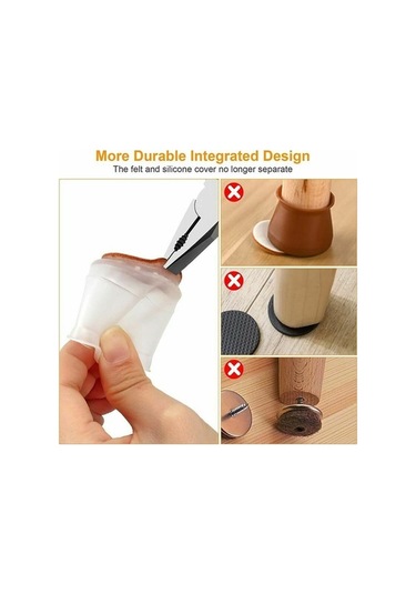 Novahub Silikon Sandalye Glide 34 Parça, Yuvarlak & Kare Keçe Sandalye Bacak Koruyucusu, Parke İçin Çizilmez, Sessiz Zemin Koruyucu, Fonepro -