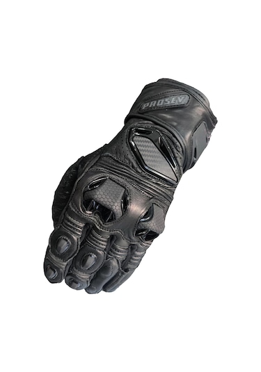 Gl66 Siyah Deri Yarış Eldiveni