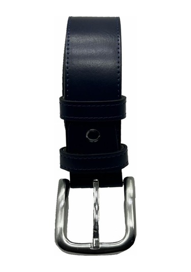 Hakiki Deri Çift Katlı Erkek Kemer Şık Ve Dayanıklı Lacivert Siyah