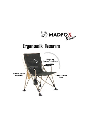 Madfox Warden Katlanır Kamp Sandalyesi Yeşil