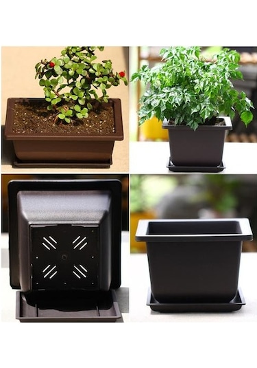 Etli Saksı Kare Dikdörtgen Plastik Bonsai Saksı Bahçe Aracı 1