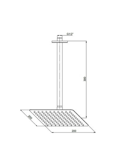 Gpd Ankastre Duş Başlığı Kare Slim Metal 20x20 Cm Altın Ads17-a