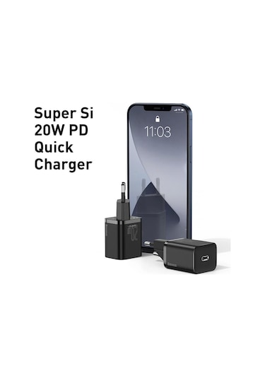 Baseus CCSUP-B01 Super Si Qc 20w Type-c Şarj Cihazı Siyah