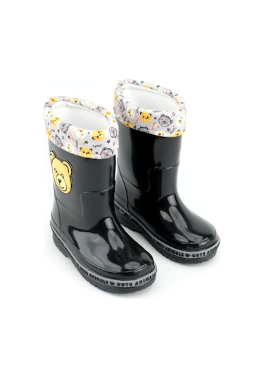 Gezer Kışlık Erkek Çocuk İçi Sıcak Astarlı Su Geçirmez Yağmur Bot Çizme Gc2kfm.00676.00.010.13 Siyah