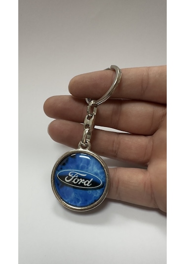 Ford Logolu Damla Metal Anahtarlık Çift Yönlü 1 Adet